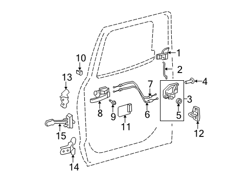 2010 Toyota Tundra Rear Door - Lock & Hardware Handle, Outside Diagram for 69230-0C010-D1