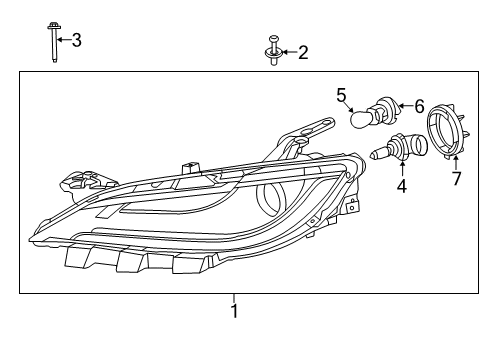 2017 Chrysler 200 Bulbs Headlamp Diagram for 68284786AB