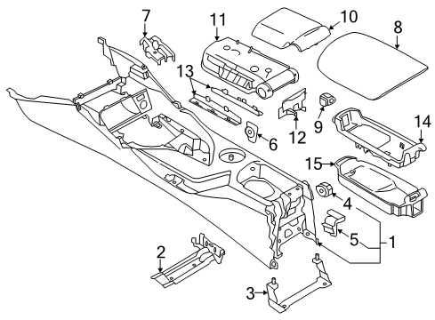 2015 BMW X1 Center Console Centre Console Diagram for 51169285159