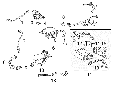 2016 Toyota Camry Emission Components Valve Sub-Assy, Ventilation Diagram for 12204-31120