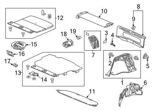 2020 Honda Civic Interior Trim - Rear Body Lining Assy., RR. Panel *NH900L* (DEEP BLACK) Diagram for 84640-TGG-A01ZA