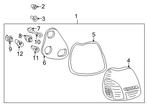 2002 Toyota Echo Bulbs Socket Diagram for 90075-60015