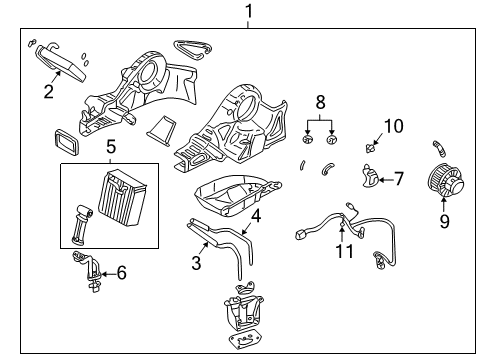 2004 Kia Sedona Blower Motor & Fan Pipe Assembly-In, Outer Diagram for 1K56E61R17A