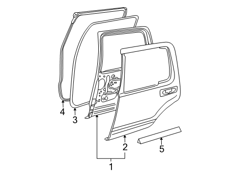 2008 Ford Explorer Rear Door Outer Panel Diagram for 1L2Z-7824700-AB