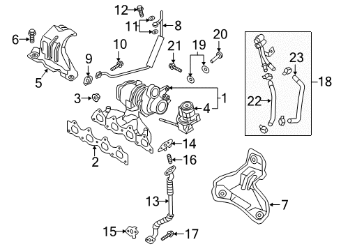 2018 Hyundai Tucson Turbocharger Hose-Water Turbo Changer, In Diagram for 28237-2B720