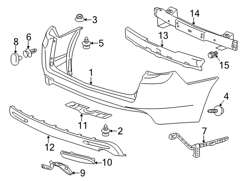 2012 Acura TSX Rear Bumper Extension, Rear Bumper (Lower) Diagram for 71507-TL7-A01