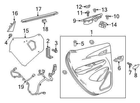 2021 Chevrolet Bolt EV Rear Door Water Deflector Diagram for 42673114