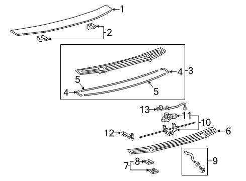 2022 Lexus RC F Rear Spoiler Link Sub-Assembly, Top Control Diagram for 69706-24010