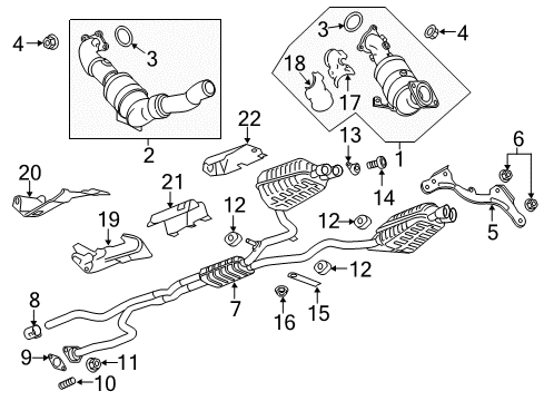 2016 Cadillac CT6 Turbocharger Converter Shield Diagram for 12660718