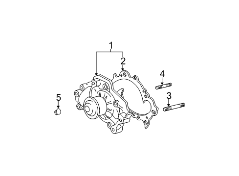 2006 Lexus RX330 Water Pump Water Pump Assembly Stud Diagram for 90126-08012