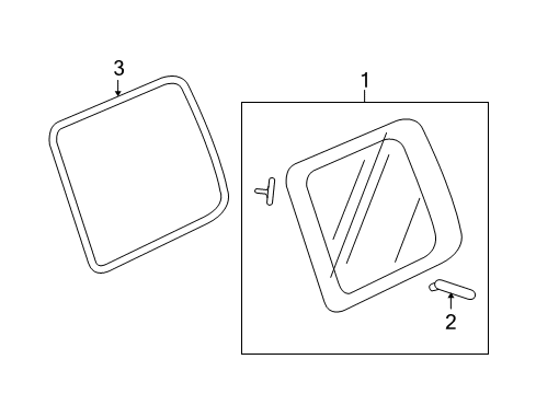 2014 Honda Pilot Quarter Panel - Glass & Hardware Glass Set, R. Quarter (Privacy)(United L-N Glass) Diagram for 73510-SZA-A10