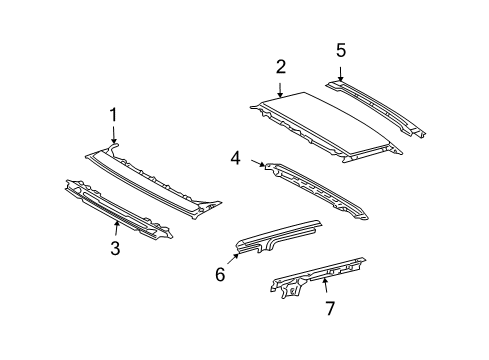 2004 Lexus RX330 Roof & Components Panel, Roof, NO.2 Diagram for 63112-48010