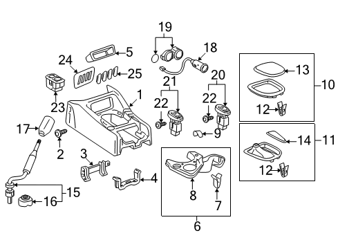 2007 Toyota Sequoia Heated Seats Front Console Diagram for 58810-0C040-B0