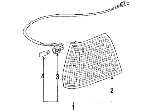 1985 Honda Accord Front Lamps - Side Marker Lamps Light Assembly, Right Front Side Marker Diagram for 33800-SA6-671