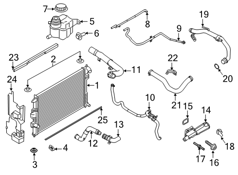 2022 Ford Explorer Radiator & Components Radiator Diagram for L1MZ-8005-A