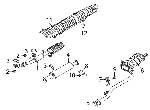 2004 Kia Amanti Exhaust Components Center Muffler Assembly Diagram for 286503F030