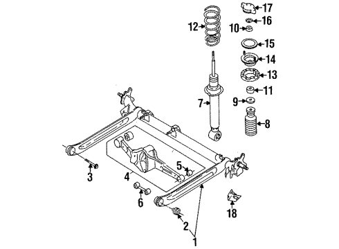 1997 Nissan 200SX Rear Suspension Beam Complete-Rear Suspension Diagram for 55501-4B100