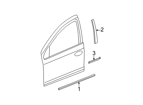 2000 Dodge Neon Exterior Trim - Front Door Molding-B Pillar Diagram for 5288576AC
