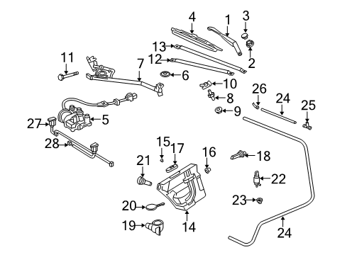 2007 Chrysler Crossfire Wiper & Washer Components Link W/S-WIPER Diagram for 5099058AA