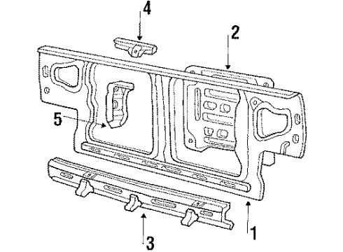 1988 Mitsubishi Precis Radiator Support Duct Assembly-Center Diagram for 64160-21300