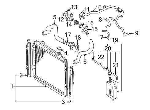 2003 Toyota Tacoma Radiator & Components Radiator Cap Diagram for 16401-0C010