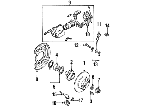 2000 Daewoo Lanos Brake Components Brake Hose Bolt Diagram for 94535522