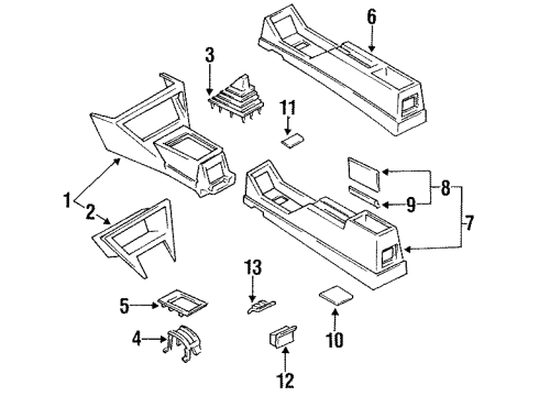 1988 Nissan Sentra Center Console Boot-Console Blue Diagram for 96935-70A01