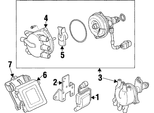 1997 Hyundai Sonata Ignition System Coil Assembly-Ignition Diagram for 27301-35010