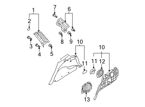 2009 Hyundai Santa Fe Interior Trim - Quarter Panels Trim Assembly-Rear Pillar RH Diagram for 85860-2B010-J9