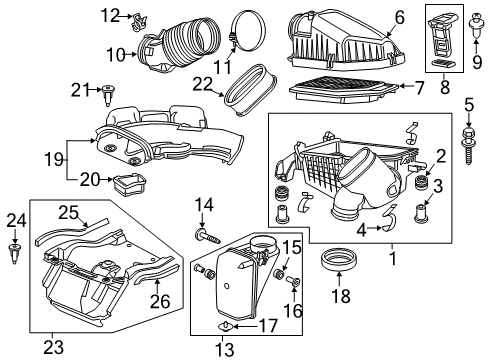 2020 Honda Odyssey Powertrain Control COVER, AIR CLEANER Diagram for 17211-5J6-A20