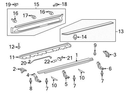 2011 Lexus LX570 Exterior Trim - Pillars, Rocker & Floor Cover, Step Plate, LH Diagram for 51774-60160-A1