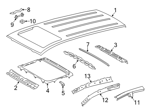 2017 Toyota RAV4 Roof & Components Windshield Header Diagram for 63102-0R901