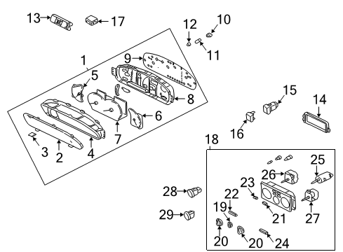 2004 Hyundai Elantra Instruments & Gauges Plate-Side Crash Pad Facia, Lower Diagram for 93777-2D100