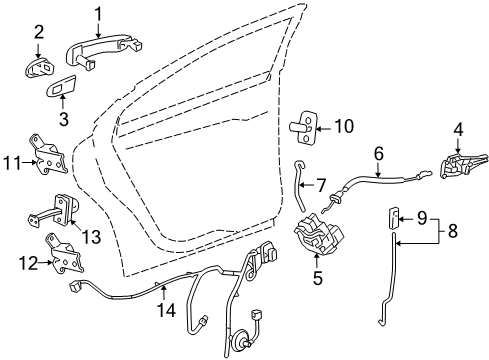 2016 Chevrolet Cruze Rear Door - Lock & Hardware Lock Rod Diagram for 95179692