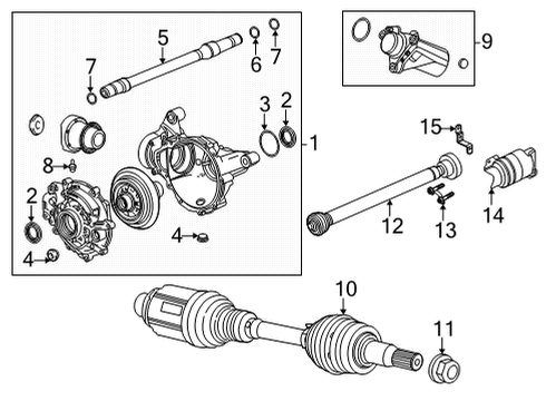 2022 Cadillac CT4 Carrier & Front Axles Drive Shaft Retainer Diagram for 10363385