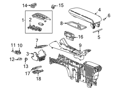 2022 Chevrolet Bolt EV Center Console Module Bracket Diagram for 42707018