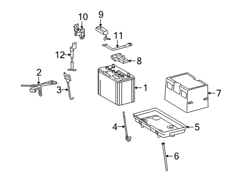 2009 Lexus LS460 Battery Tray, Battery Diagram for 74431-50030