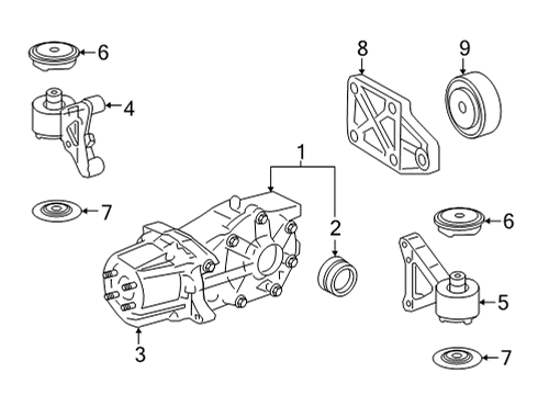 2022 Lexus NX250 Axle & Differential - Rear Front Support Diagram for 52380-42100