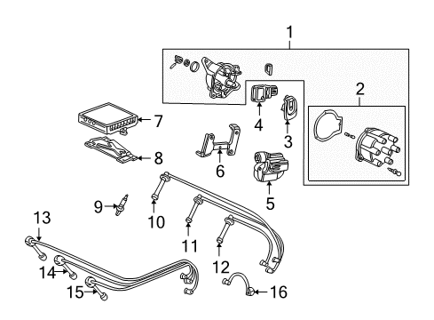 1999 Honda Accord Ignition System Wire Assembly, Ignition (Prestolite Wire) Diagram for 32700-PAA-A02