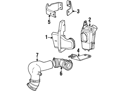 1999 Plymouth Prowler Air Intake Air Cleaner Intake-Duct Hose Tube Diagram for 4865134AA