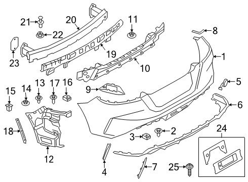 2020 BMW Z4 Rear Bumper Rear Reflector, Rear Left Diagram for 63148089571