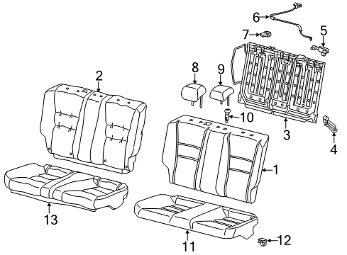 2014 Honda Accord Rear Seat Components Bracket, R. Seat Pivot Diagram for 82290-T3L-A01