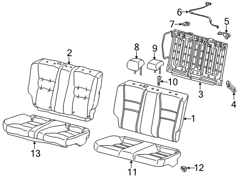 2014 Honda Accord Rear Seat Components Pad, RR. Seat Cushion Diagram for 82137-T3L-A01