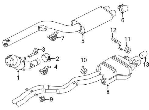 2013 BMW Z4 Exhaust Components HOLDER CATALYTIC CONVERTER N Diagram for 18307607619
