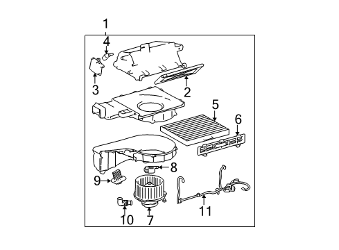 2001 Hyundai Elantra Blower Motor & Fan Relay Diagram for 97120-2D000