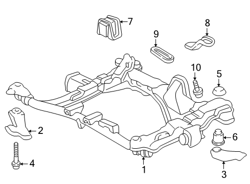2004 Honda Odyssey Suspension Mounting - Front Bolt Diagram for 90108-S0X-A00