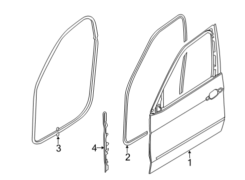 2016 BMW X6 Front Door Front Right Window Regulator Diagram for 51337292904