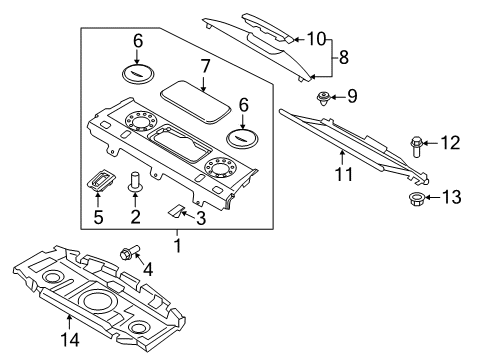 2014 Hyundai Equus Interior Trim - Rear Body Sunshade Assembly-Rear Diagram for 85690-3N001-RY