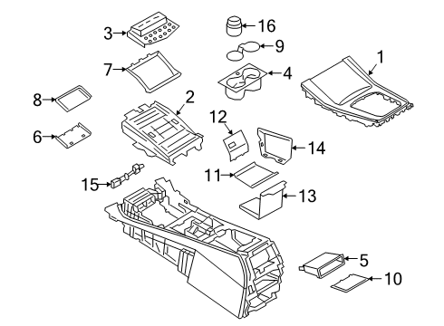 2021 BMW X5 Center Console INSERT MAT, STORAGE COMPARTM Diagram for 51169862313