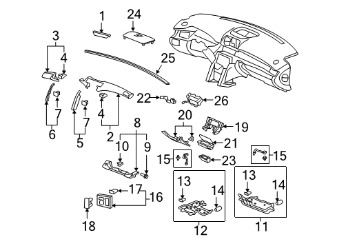 2012 Acura RL Cluster & Switches, Instrument Panel Cover Assembly, Instrument Driver (Lower) (Medium Gray) Diagram for 77300-SJA-A03ZB